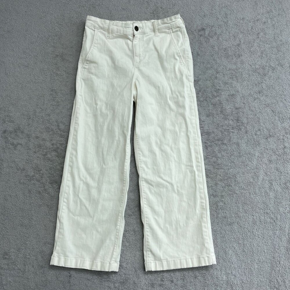 Ella Moss Women's Size 4 Wide-Leg Crop Denim Pants Cream - Picture 4 of 12